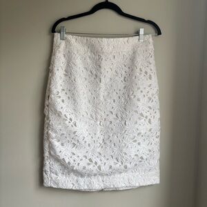 Kate Spade New York Floral Lace Eyelet Pencil Skirt